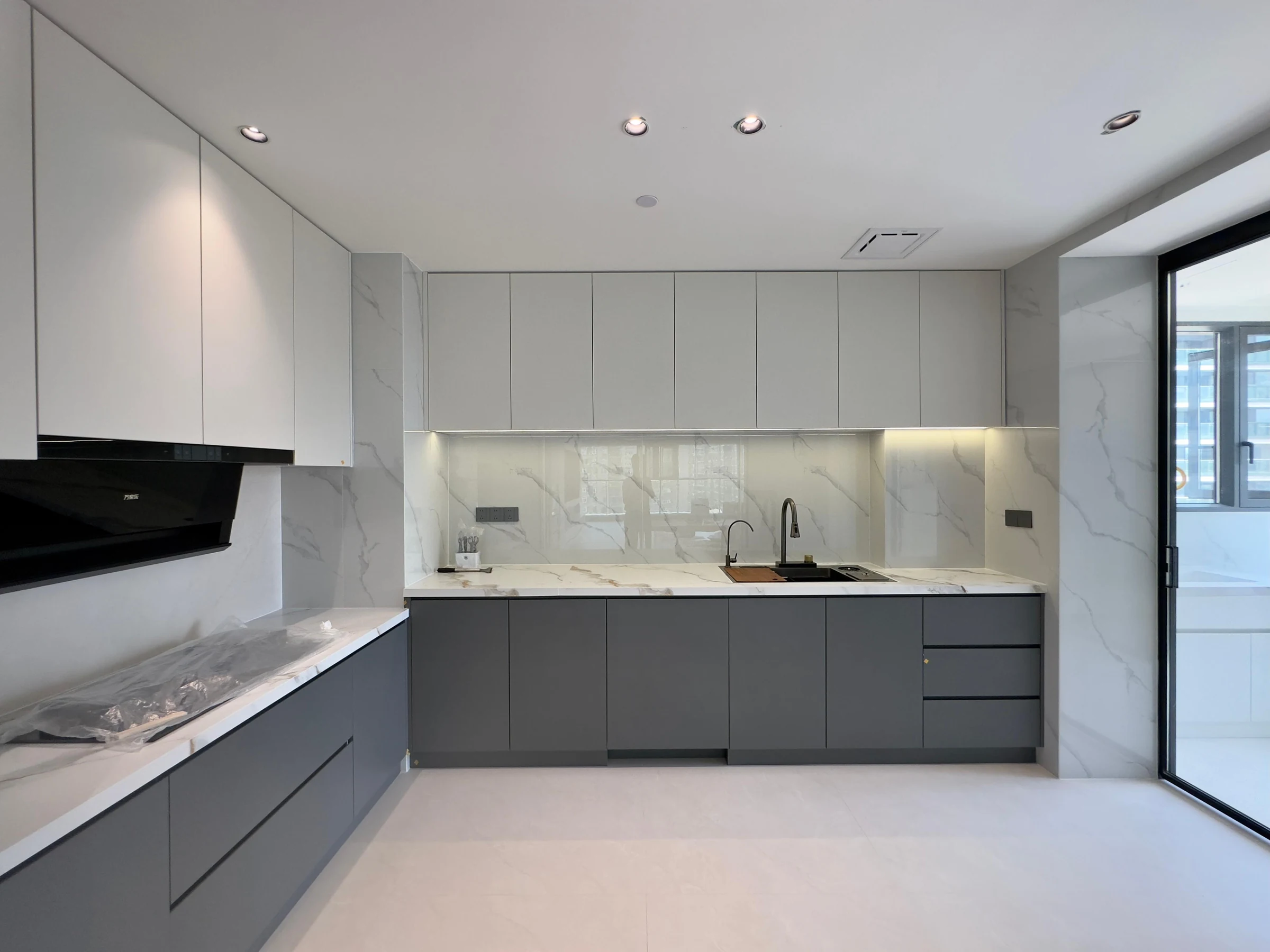 Completed installed kitchen cabinetry