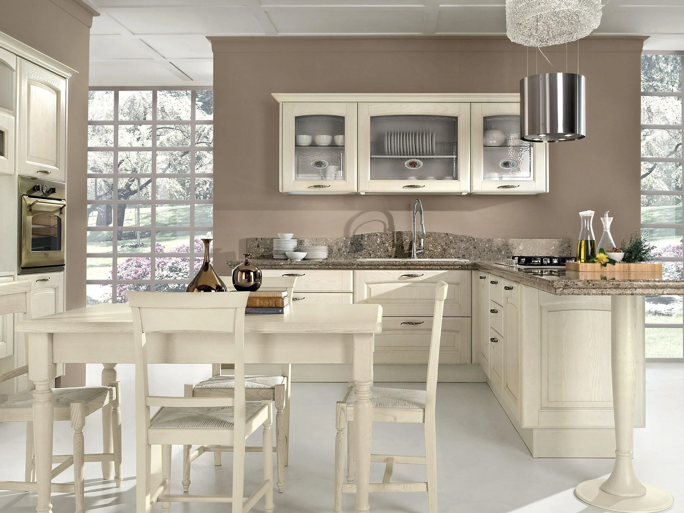 Classic kitchen cabinetry with framed doors and decorative details