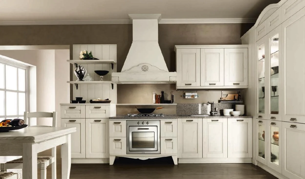Framed classic kitchen island with decorative ends