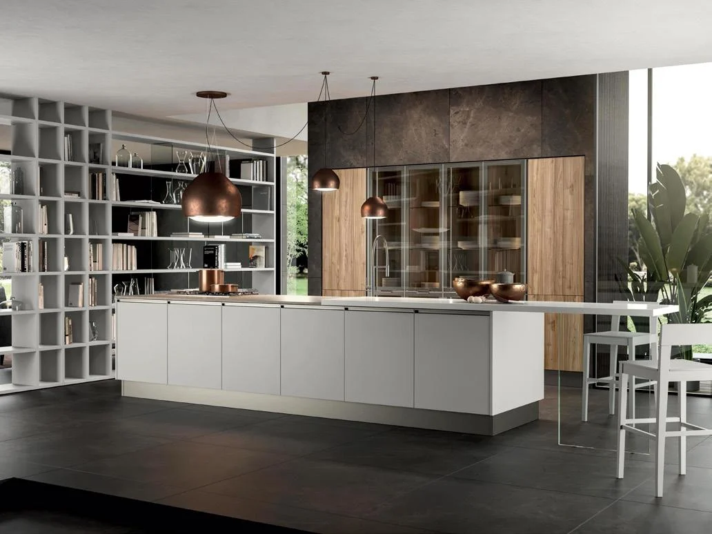 Handleless cabinets with integrated finger pull