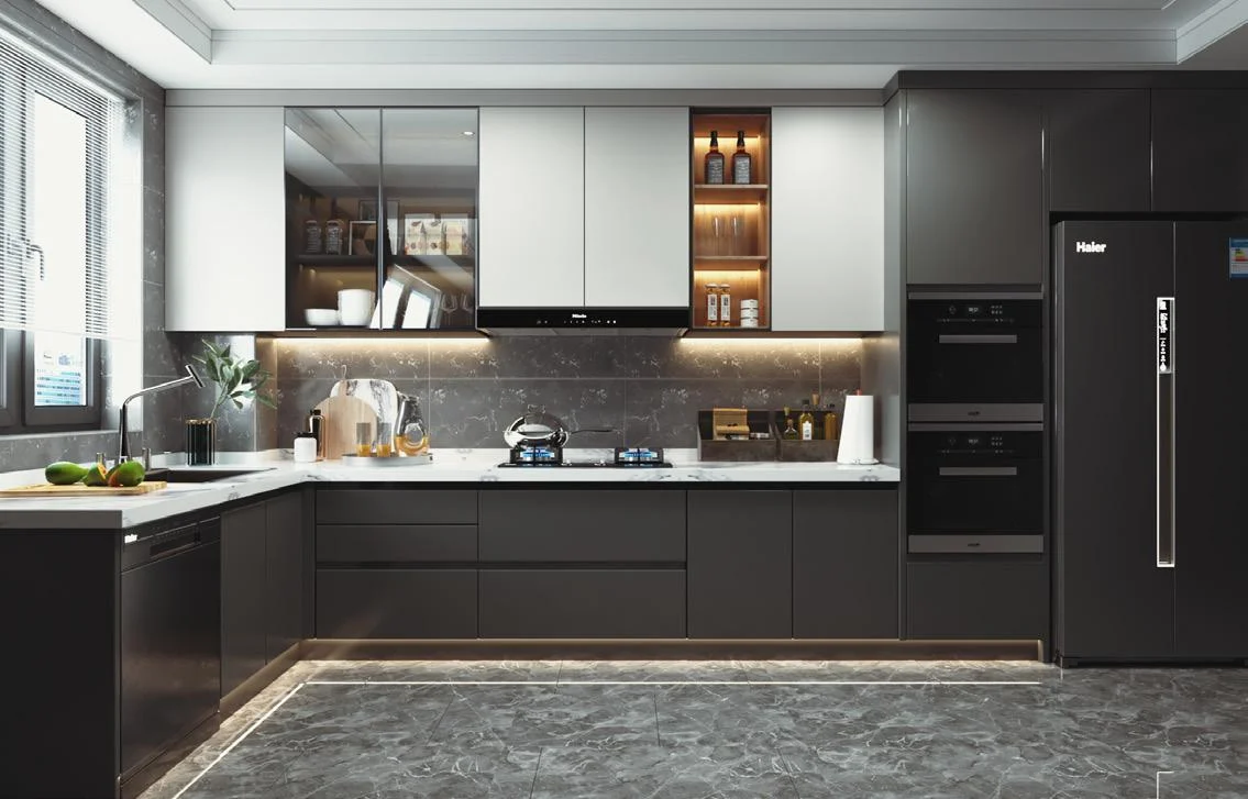 Matte lacquer kitchen cabinet fronts
