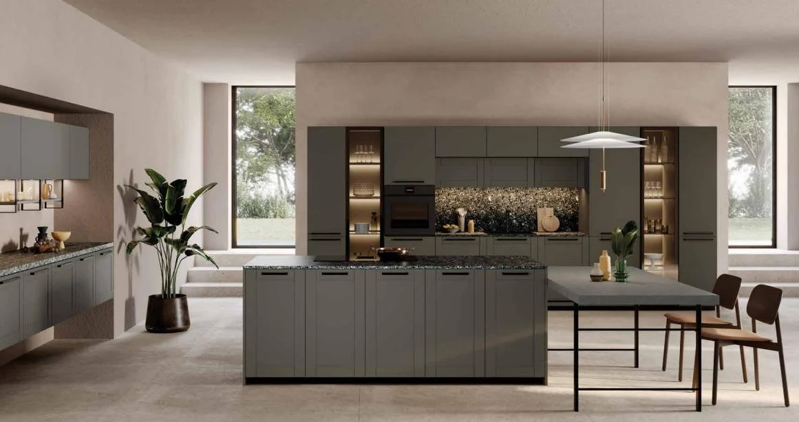 Solid wood kitchen cabinetry in a residential project