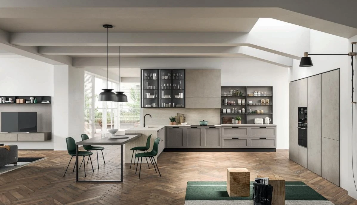 Solid timber cabinet doors and coordinated kitchen storage
