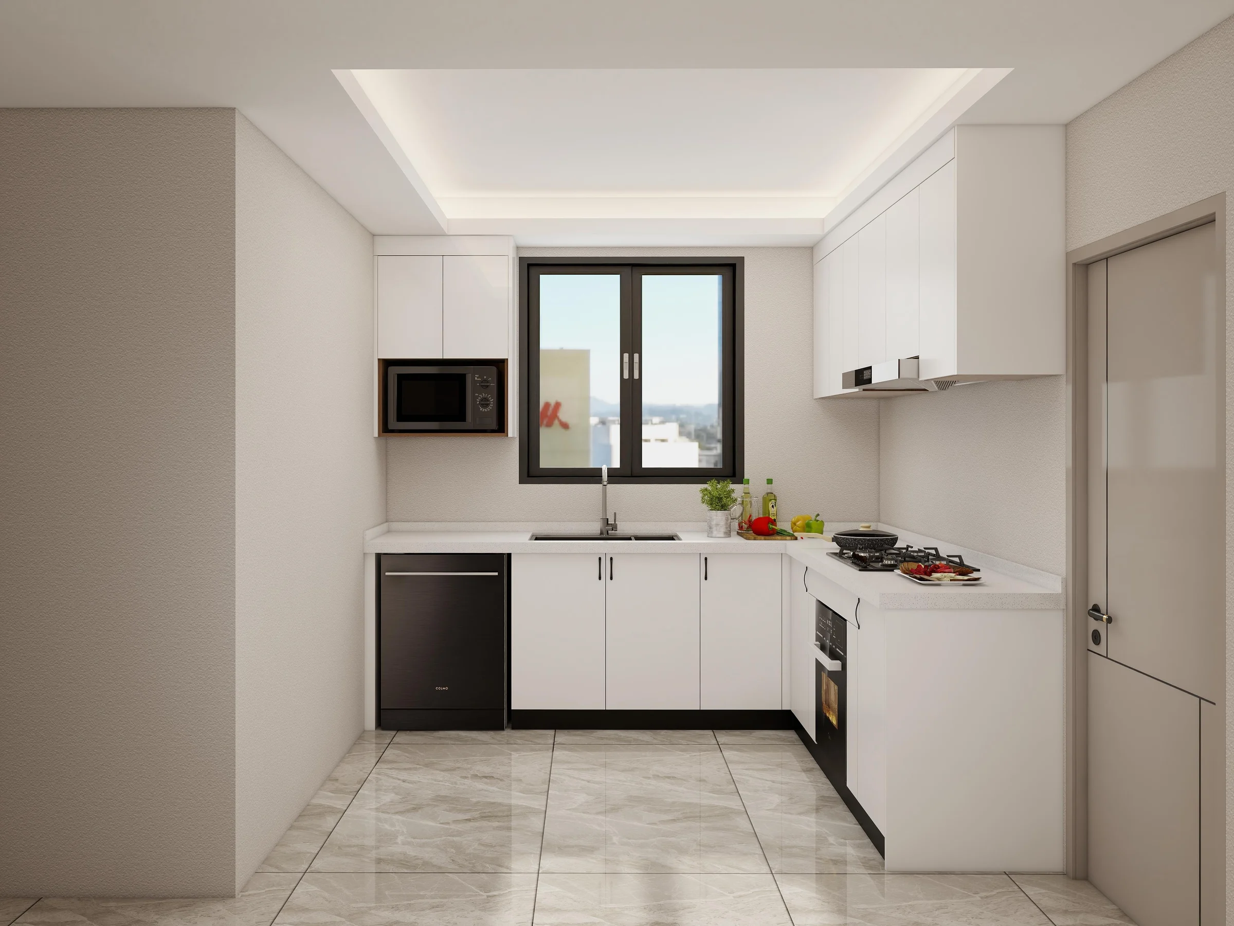 Laundry cabinets over side-by-side appliances