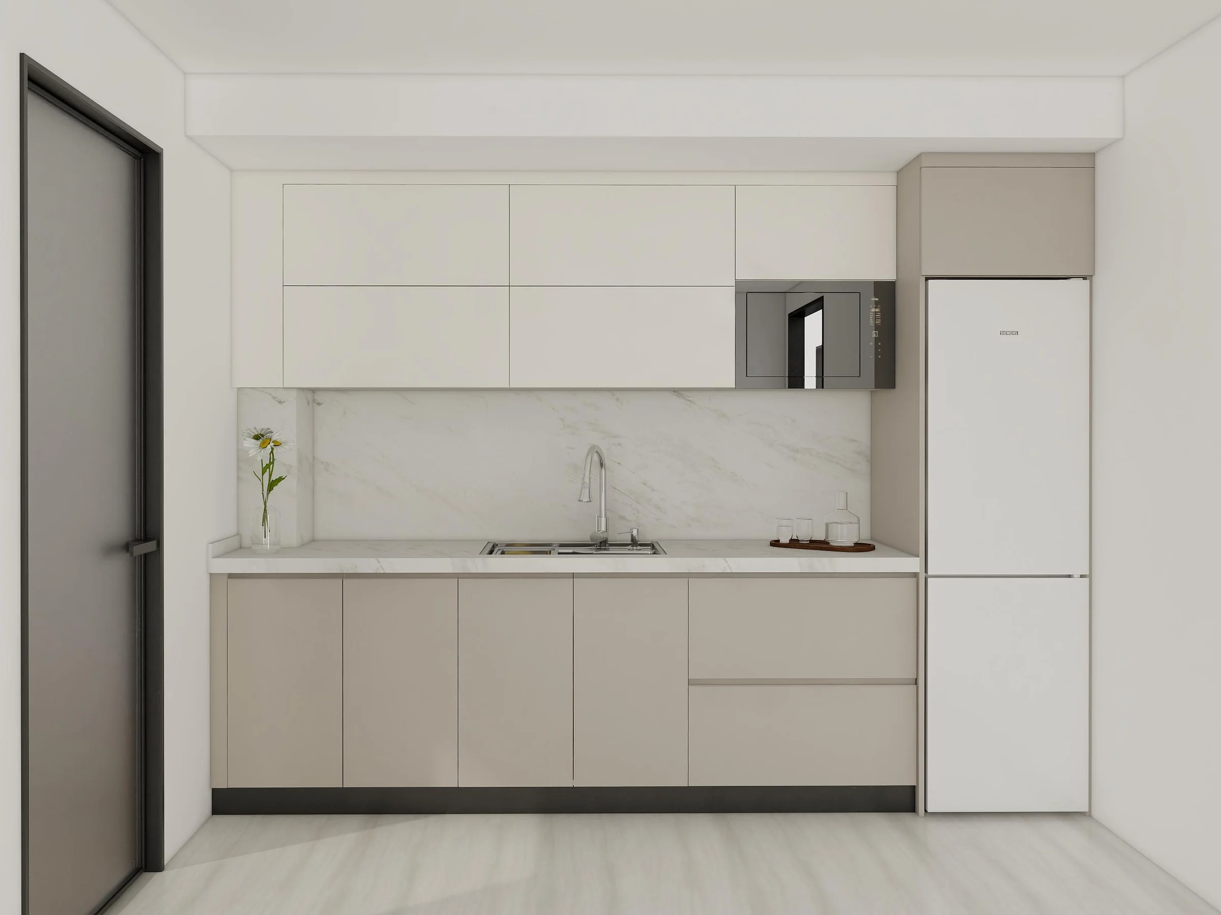 Laundry cabinets with utility sink and tall storage