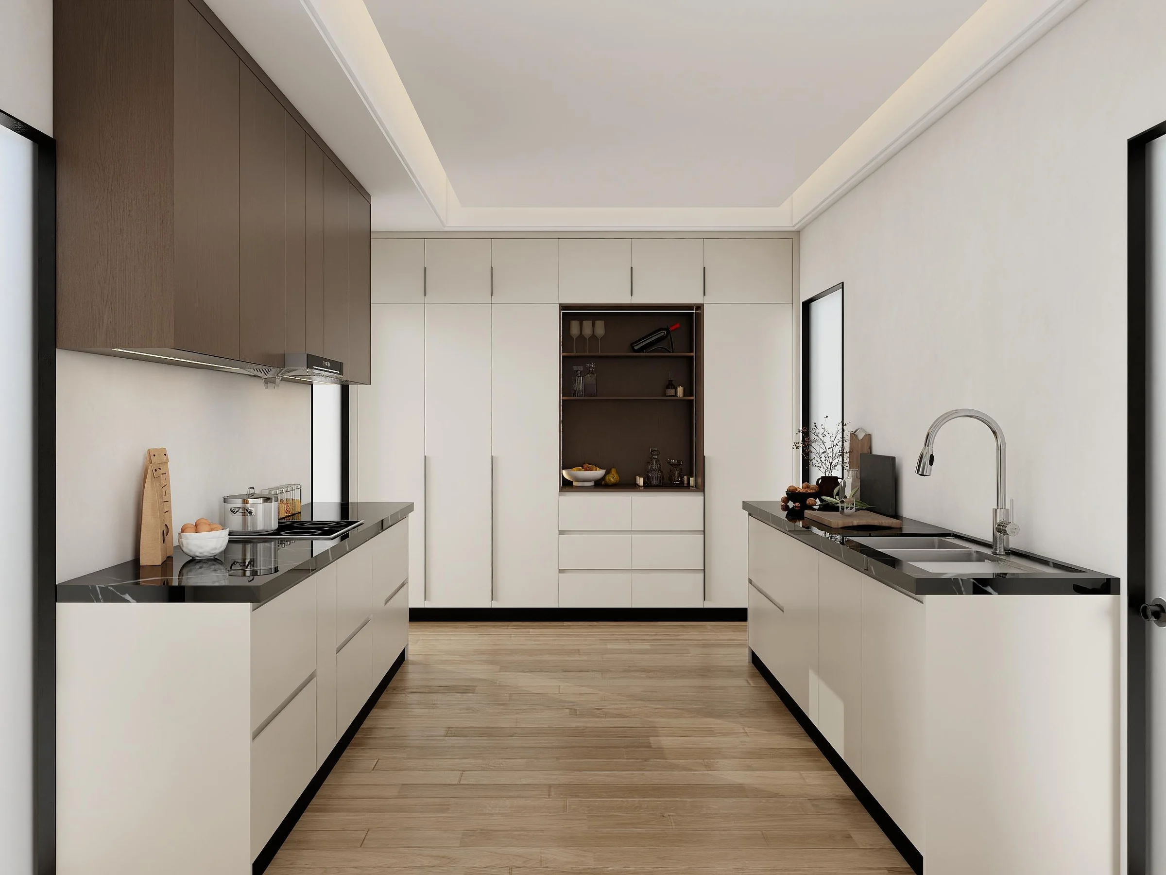 Utility storage around sink and worktop
