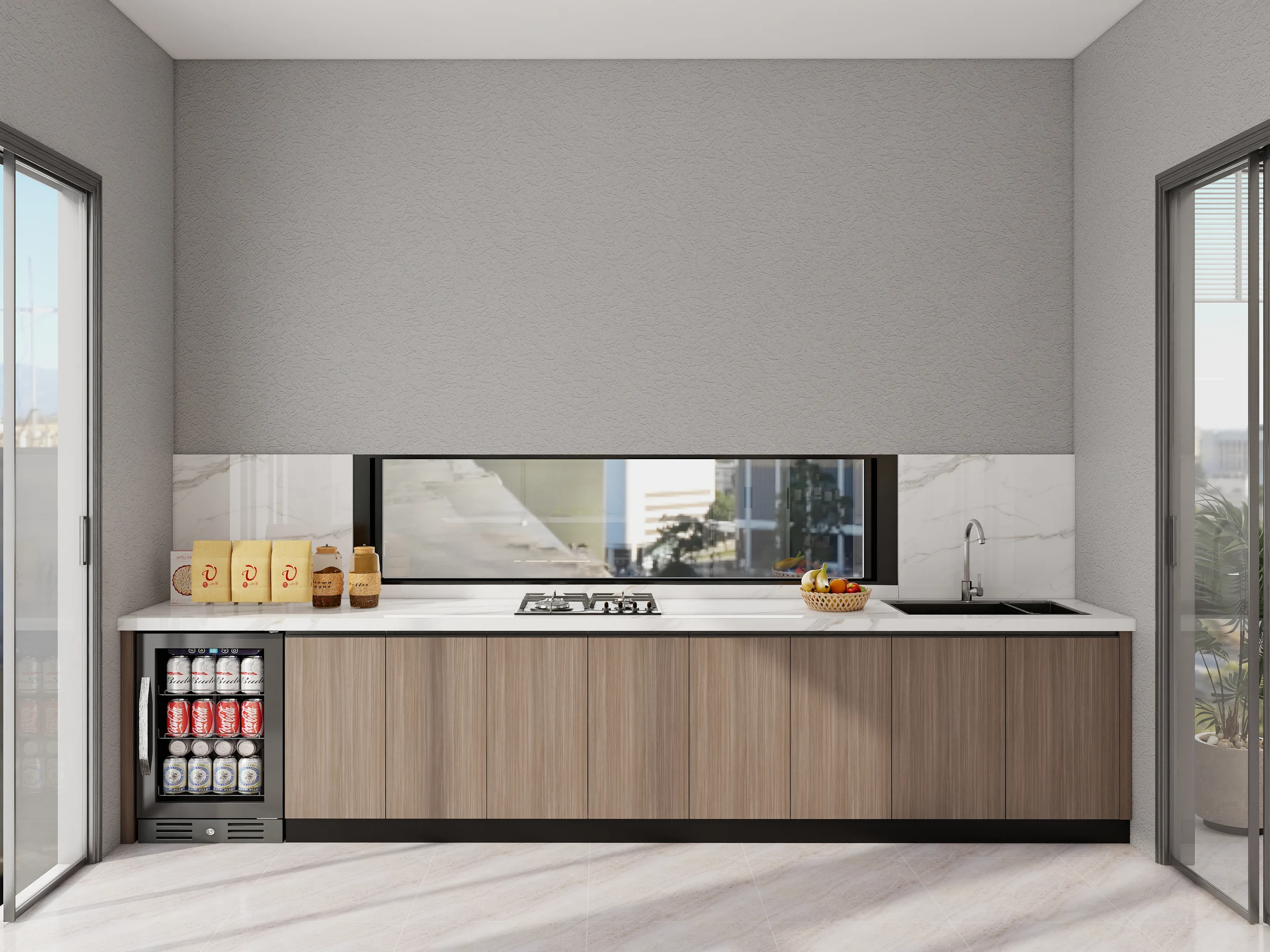 Laundry cabinet elevation with appliances sink and tall storage
