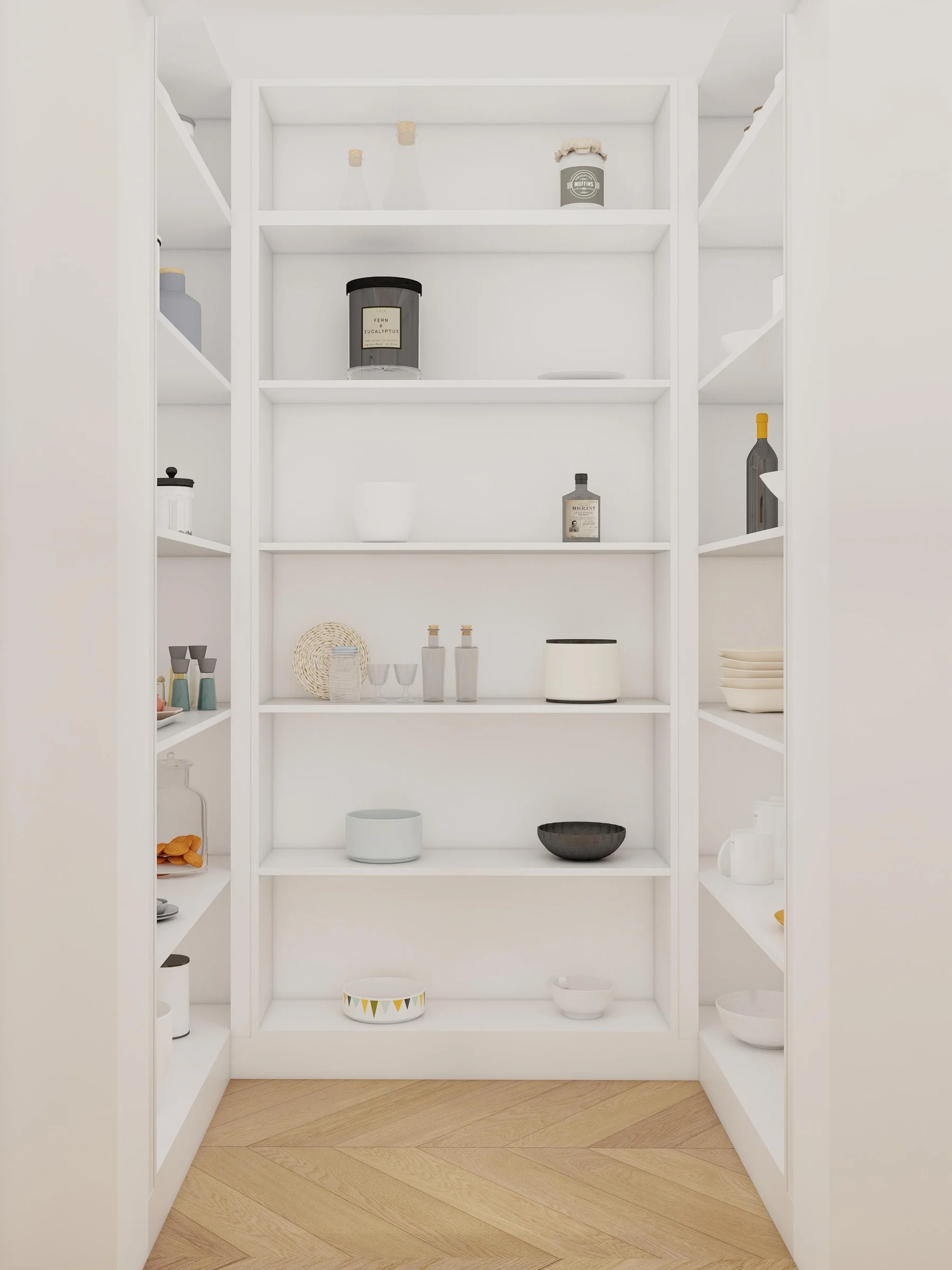 Entry cabinet with open niche and drop zone