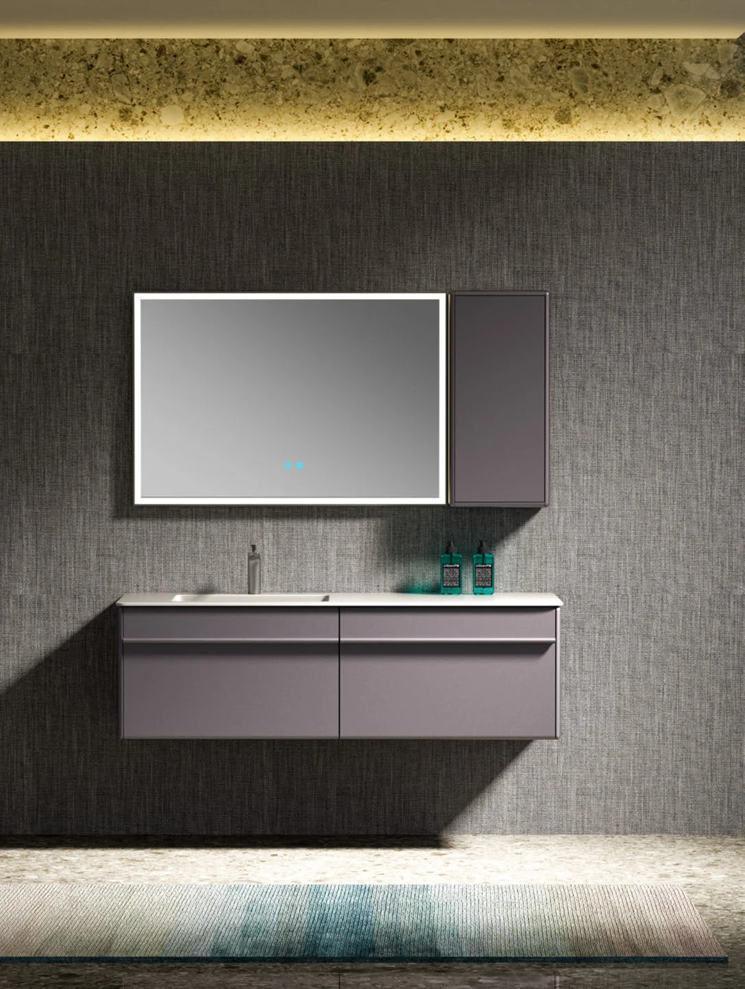 Compact floating bathroom vanity