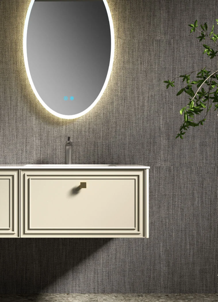 Bathroom vanity on furniture-style legs