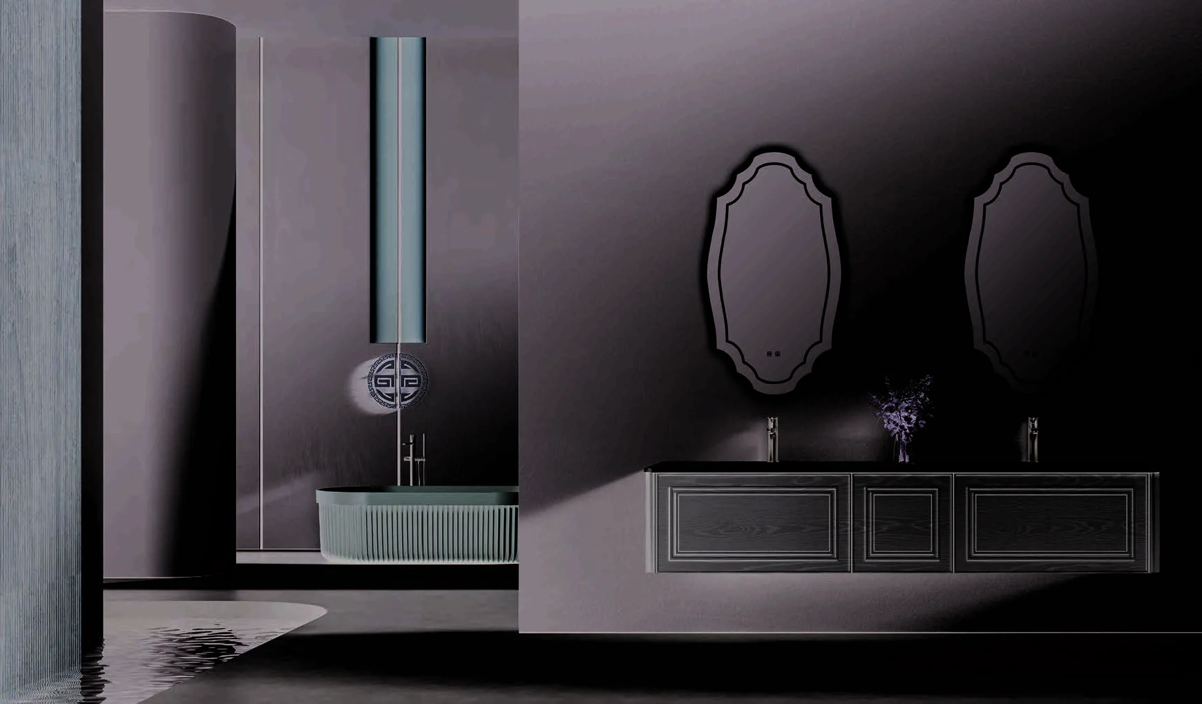 Surface-mounted bathroom mirror cabinet