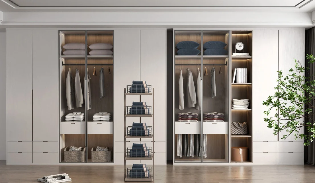 Built-in wardrobe with integrated dressing table