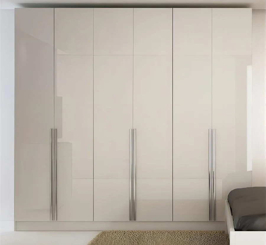 Full-height hinged slab wardrobe doors