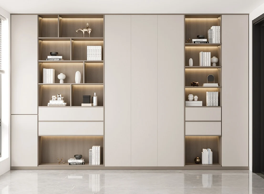 Light neutral melamine wardrobe