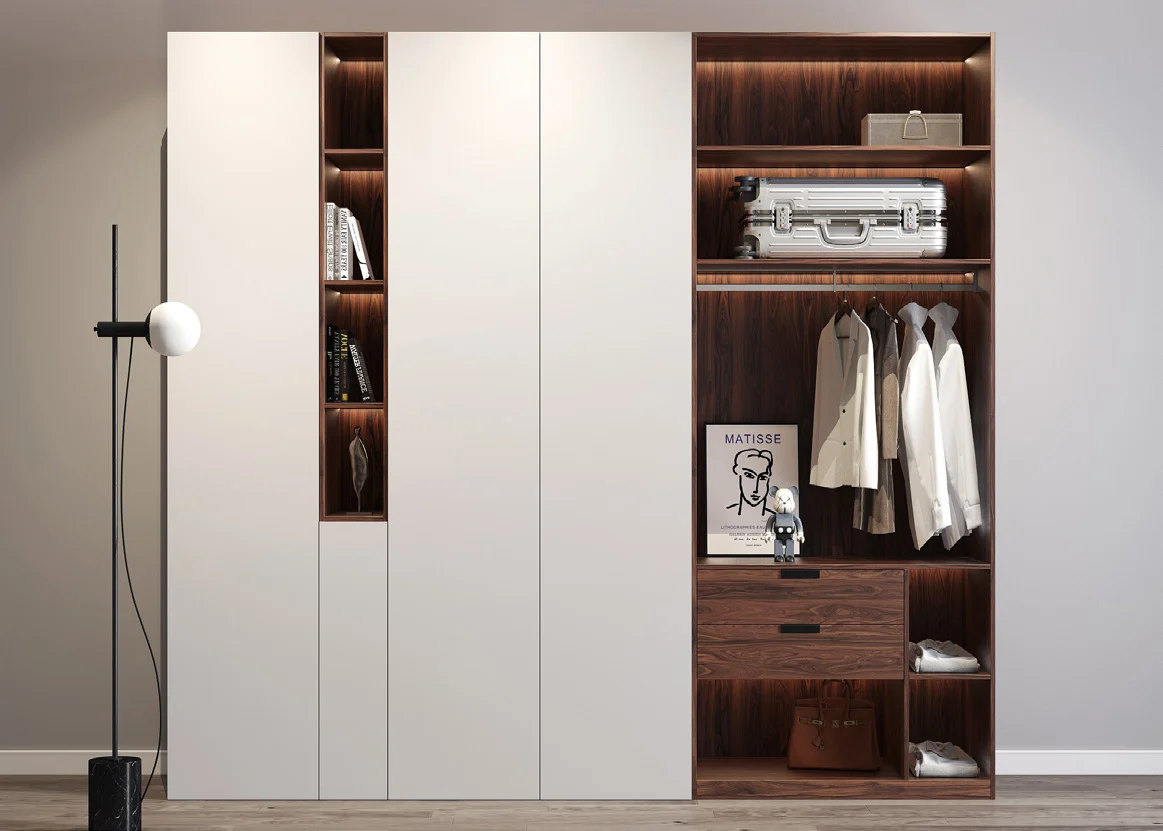 Two-tone melamine fitted wardrobe