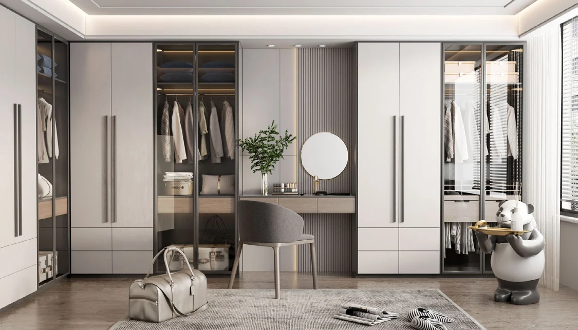 Wardrobe cabinetry reference with internal storage