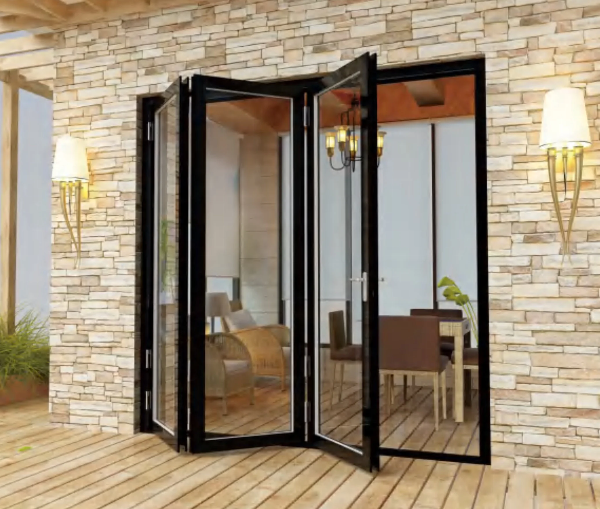 Aluminum folding door system reference
