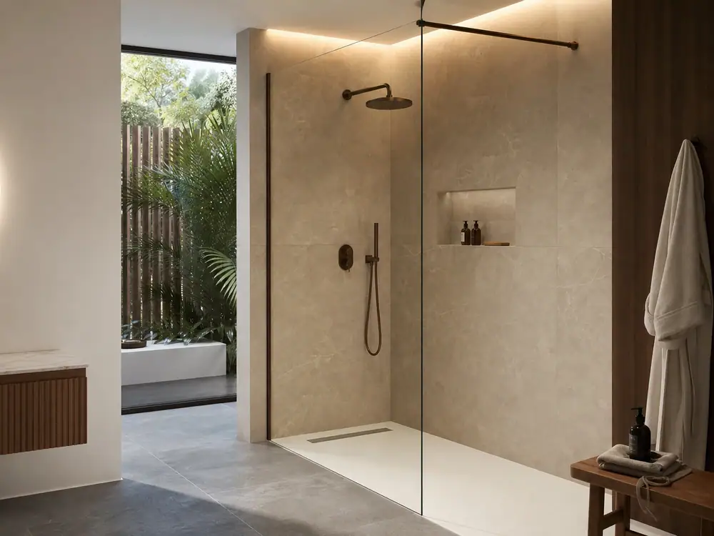 Shower Enclosures: Walk-in